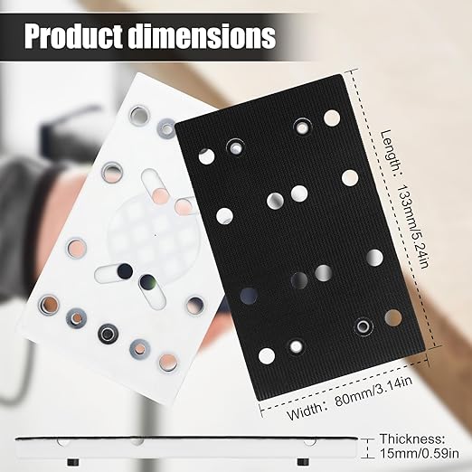489252 RTS 400 Replacement StickFix Sanding Pad 2-Pack for festool 80mm X 130mm (3 5/32 x 5 1/4 in) Soft 12 Holes Compatible with festool RTS 400 RS 400 RTSC 400 Random Orbit Sanders