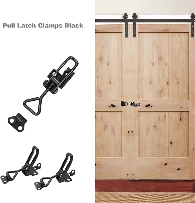 2 Pack Adjustable Black Toggle Clamp Latch(4002) Heavy Duty 550 lbs Capacity Toggle Latch & Quick Release Metal Pull Latches, Easy to Install for Lid Box Case Door Smoker(come with 10pcs 0.78" Screws)