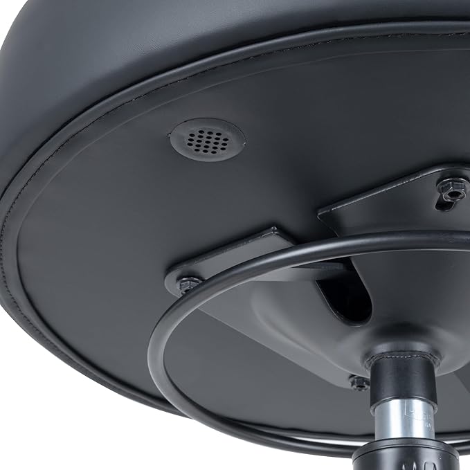 Chair Master 17" Round Vinyl Fabric Stool, Table Height, 360 deg Level Activation, Heavy Duty, Lab, Medical, Garage, Home, Spa, Cleanroom (Self Braking, Black)