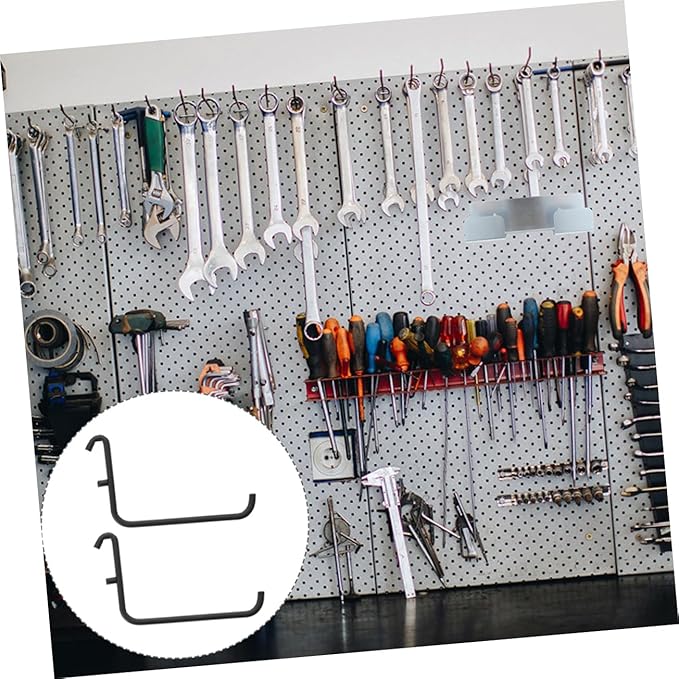COHEALI 3pcs Heavy Duty Pegboard Hooks Iron Tool Hangers Baked Enamel Finish Accessories for Garage and Workshop Organization Easy to Install Utility Hooks