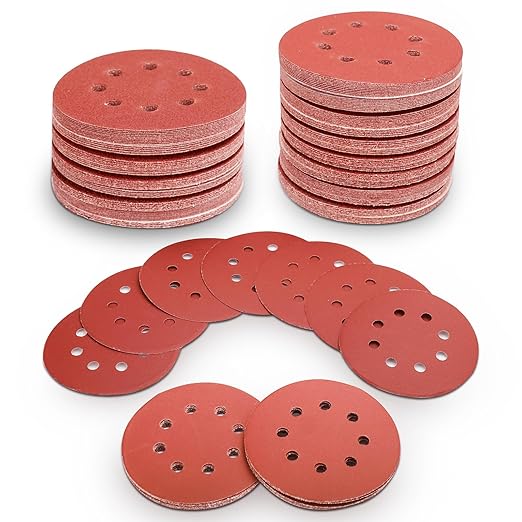 100 PCS 5 Inch Sanding Discs 600 Grit Hook and Loop Adhesive Round Sandpaper for Random Orbital Sander