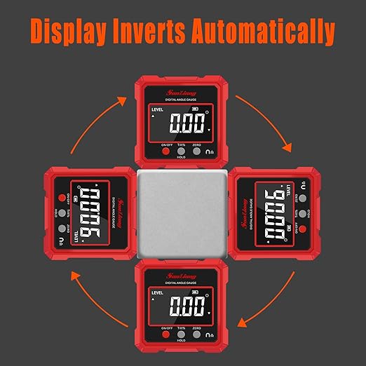 Digital Angle Finder Tool with Electronic Laser，Rechargeable Digital Angle Gauge Digital Level Protractor Inclinometer with 4 Sides Strong Magnetic for Woodworking Tablesaw.