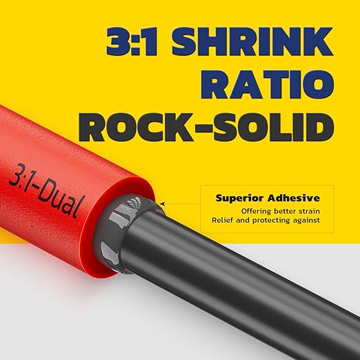 haisstronica 360PCS Heat Shrink Tubing,3:1 Ratio Adhesive Lined Marine Heat Shrink Tube Kit 8 Sizes(3/32"-5/8") Red