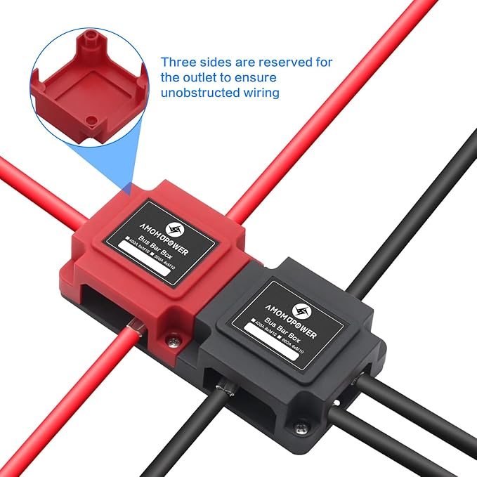 400A Bus Bar 12V Waterproof Power Distribution Block with 8 x M10(3/8") Terminal Studs Heavy Duty Marine Bus Bar Module Design for Automotive RV Car Marine Truck Boat
