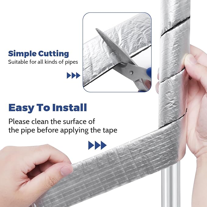 DGSL Pipe Insulation Wrap, 2" Wide X 66 Ft (2 Roll) Pipe Insulation Foam Tube, Self-Adhesive AC Line Insulation for Winter Freeze Protection