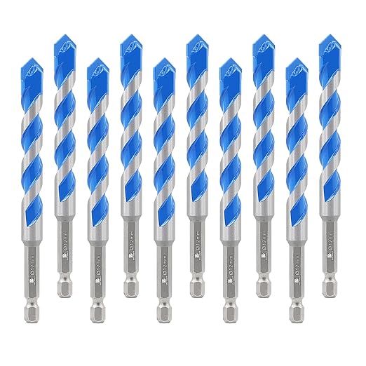 Carbide Drill Bit Set - Dry Drill Bit Set for Masonry, Concrete, Bricks, Wood, Plastic etc(12MM*10 Quick-fit Shank)