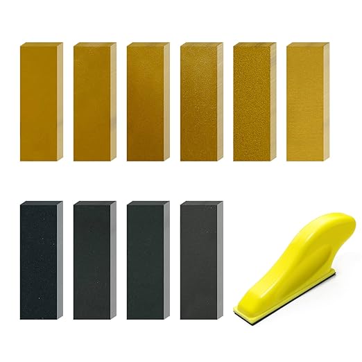 Micro Detail Sander with 100PCS Sandpaper, 3.5”x 1” Mini Sander Kit for Craft, Wood and Small Space Polish Sanding Works P60/120/240/400/600/800/1000/1200/1500/2000