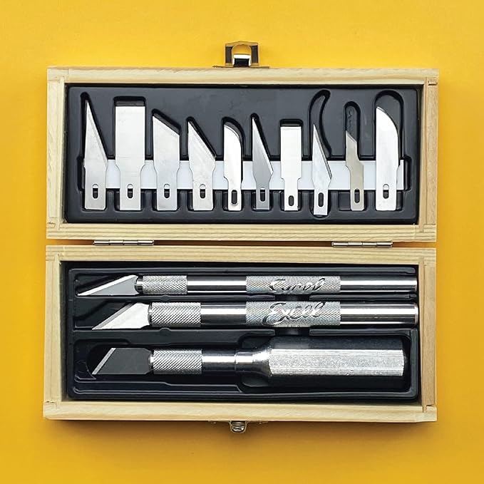 Excel Blades Craftsmen Set, 13-Piece Precision Craft Knife Set With Case – Includes Light To Heavy Duty Handles And Assorted Blades For Crafting, Scrapbooking, DIY, And Precision Cutting