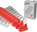 80PCS Modular Wrench Organizer Wrench Holder - Wrench Tool Organizers for Tool Drawer Storage, Wrench Storage Set with Metric & SAE Label, Wrench Rack Tool Gift for Professional Mechanics Men, Red