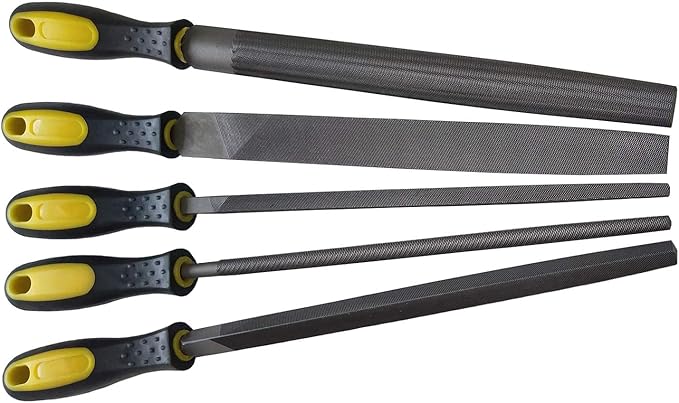 Metal File Set, 5-Piece, 10-inch,High Carbon Steel File,Work for Metal, Wood,Plastic