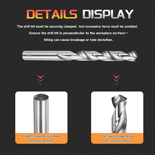 Drill Bit, 11.5mm Cutting Diameter, 4241 HSS 118° Cutting Angle Uncoated Bright Versatile Jobber Bits - (Applications: for Drilling Plastic Wood Soft Metal), 5-Pieces