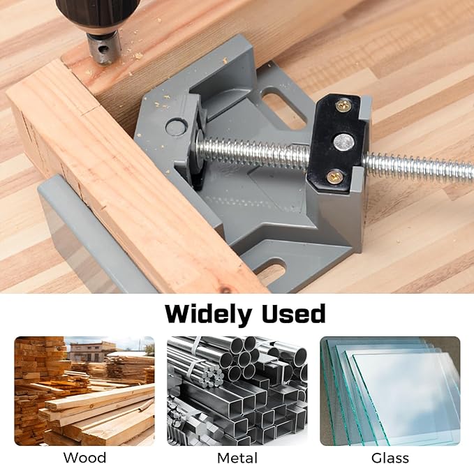 Corner Clamp, 2pcs 90 Degree Right Angle Clamp with Adjustable Aluminum Alloy Swing Jaw, Single Handle Clamps for Woodworking Tools Photo Framing, Present for Men Dad 15.1 Inch