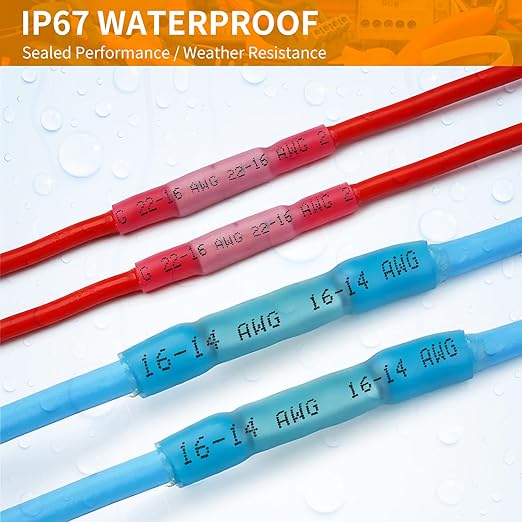 650PCS Heat Shrink Butt Connectors,Solder Seal Butt Splices, Waterproof Insulated for Marine, Automotive, Electrical Wiring