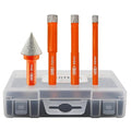 Dry Diamond Drill Bit Set - BGTEC 6/8/10mm Hole Saw and 1pc 4/5" Dimaond Chamfer bit for Granite Marble Porcelain Ceramic,Vacuum Brazed Diamond Core Drill Bit Kit