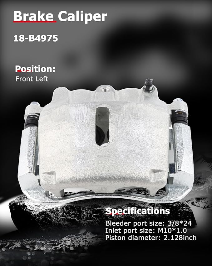 cciyu Front Left Brake Caliper Assembly w/Bracket 18-B4975 2005 2006 2007 2008 For Ford For F-150,2005 2006 2007 2008 For Ford For Lobo,2006 2007 2008 For Lincoln For Mark LT