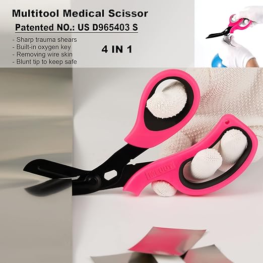 MEUUT 2 Pack Trauma Shears Patented Bandage Scissors - Medical Supplies with 8 inch Heavy Duty Medical Scissors for EMT Workers Nurses
