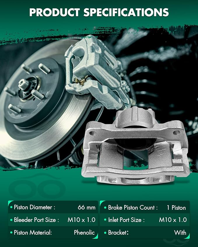 SCITOO Front Left+Right Brake Calipers With Bracket 18B5045 18B5044 Compatible For Chrysler 2008-2012 For Dodge 2007-2016 For Jeep 2007-2012 For Ram 2012 For Volkswagen 2009-2012