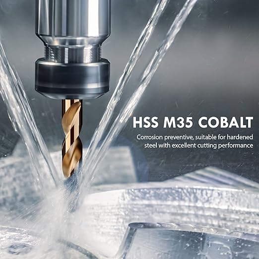 Metric 25Pcs M35 Cobalt Drill Bit Set, 1.0mm-13.0mm HSS Cobalt Jobber Drill Bits for Hardened Metals, Stainless Steel, Cast Iron and Wooden Plastics, with Metal Index Storage Box