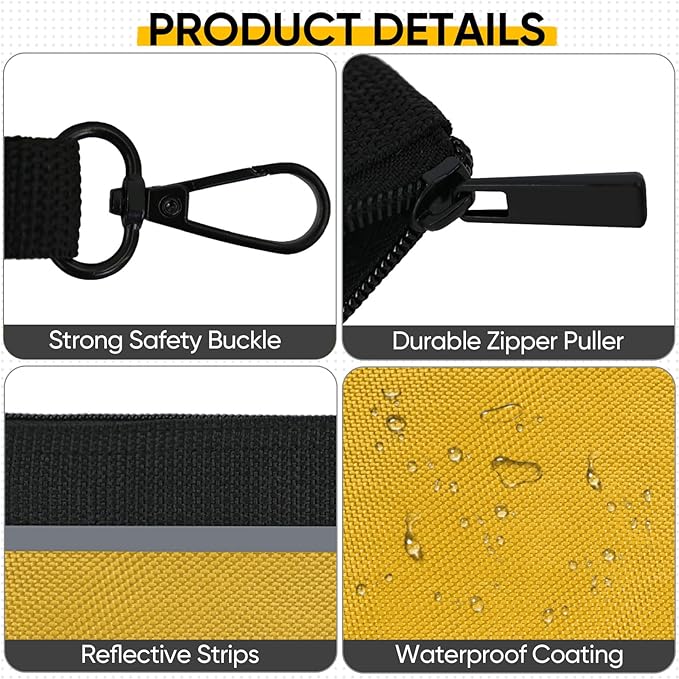 TICONN Tool Pouches with Zipper, 1680D Oxford Small Tool Bags, Waterproof Utility Bag Zipper Pouch for Tool Organizers and Storage (9 Pack Combo)