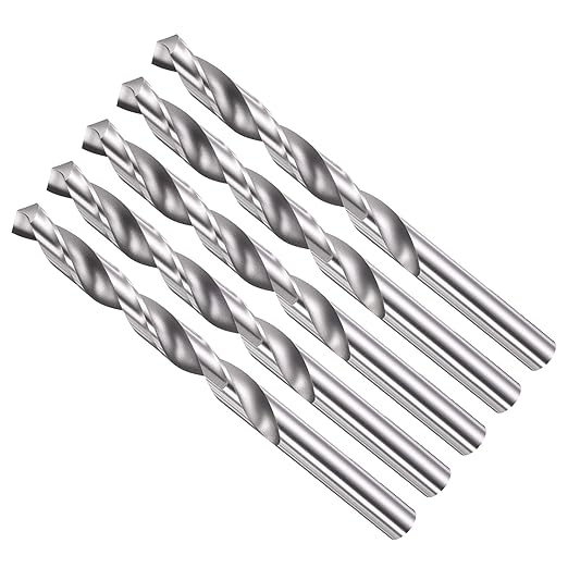 Drill Bit, 8.5mm Cutting Diameter, 4241 HSS 118° Cutting Angle Uncoated Bright Versatile Jobber Bits - (Applications: for Drilling Plastic Wood Soft Metal), 5-Pieces