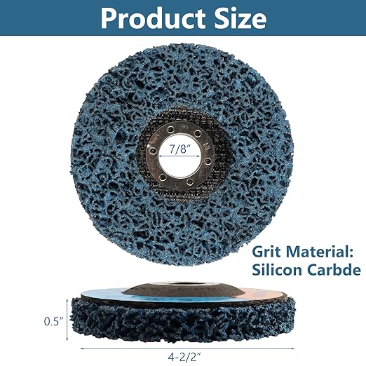 5 Pack 4-1/2" x 7/8" Strip Discs Stripping Wheel, 4.5 inch Rust Remover Discs for Angle Grinder,Clean and Remove Paint Coating Rust Welds Oxidation(Blue)