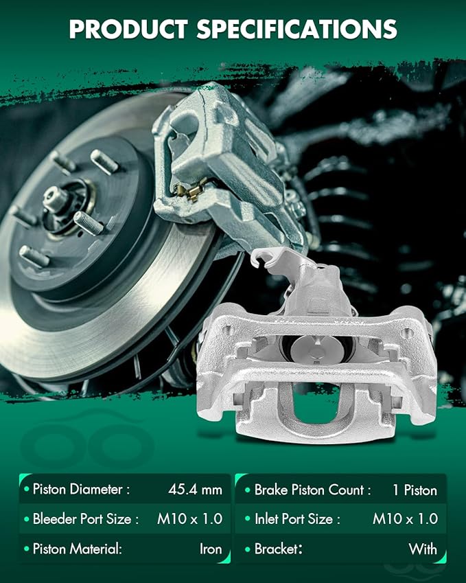 SCITOO 18B5398 Disc Brake Caliper Assembly with Bracket Fit For Chrysler For Town & Country 2012-2016 For Dodge For Grand Caravan 2012-2020 For Ram For C/V 2013-2015 For VW For Routan 2012-2014