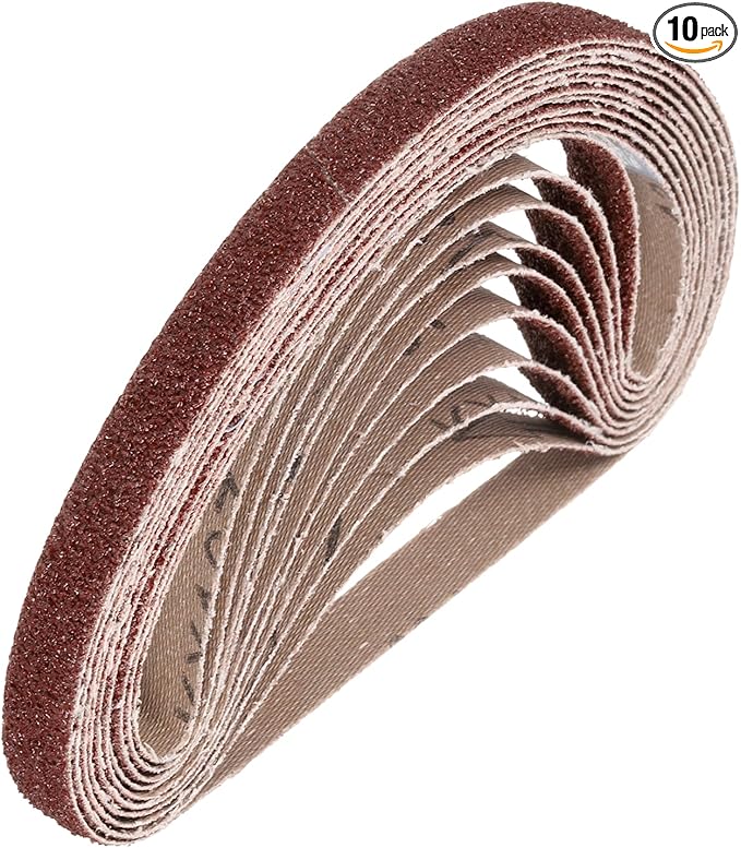 HARFINGTON 3/4 x 20 1/2 Inch Sanding Belts, 10 Pcs 36 Grit Aluminum Oxide Abrasive Belt Sander File Belt for Woodworking, Metal Polishing, Knife Sharpener