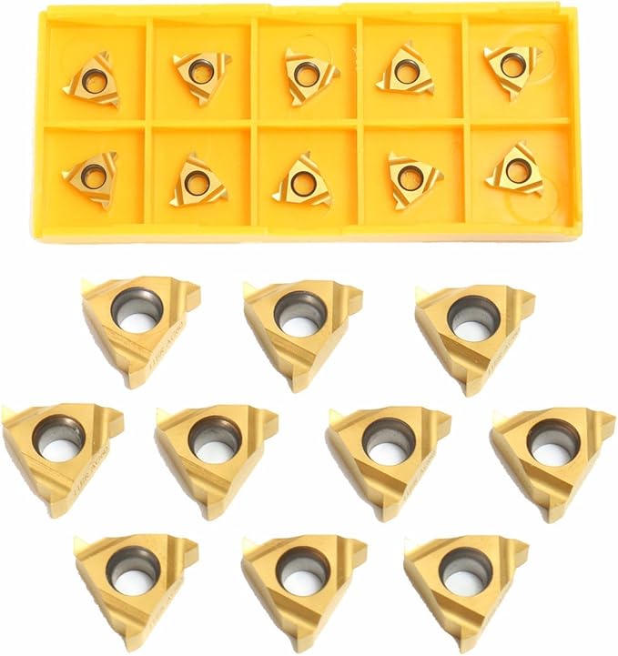 Lathe Threading Carbide Inserts:10 Pcs 11ER A60 1/4 Carbide Inserts for External Threading Holders CNC Cutting CNC Turning Tool