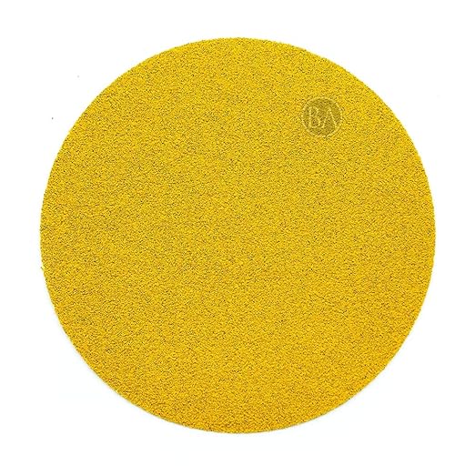 Benchmark Abrasives 5" Premium Aluminum Oxide Stearated Gold No Holes Hook and Loop Discs for Sanding of Metals Non-Ferrous Metals Wood Plastic Fiberglass (50 Discs) - Mixed Low Grits