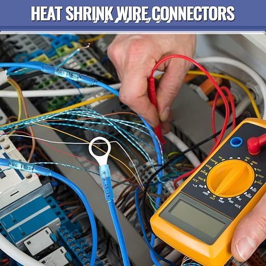 Sopoby 600PCS Heat Shrink Butt Connectors Blue 16-14 AWG-Tinned Red Copper Marine Grade Butt Connectors - Wire Splice Connectors- Waterproof Electrical Connectors for Marine,Boat,Stereo