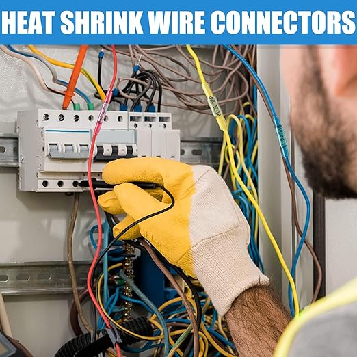 525PCS Heat Shrink Butt Connectors Blue 16-14 AWG, Marine Grade Tinned Red Copper Crimp Splice Terminals Insulated Waterproof Electrical Wire Connectors for Marine,Truck,Stereo