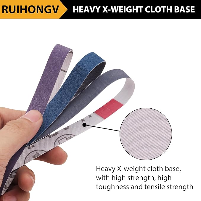 36Pcs 1/2 x 12 Inch Sanding Belts for Official Work Sharp Knife & Tool Sharpener (WSKTS & WSKTS-KT/MK1 & MK2), 6 Each of 80/120/240/400/1000/2500 Grits 1/2" x 12" Replacement Sharpening Belts