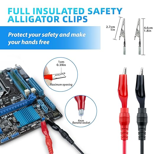 Electrical Multimeter Test Leads Set with Alligator Clips Test Hook Test Probes Lead LESEHIY Premium Professional Kit CAT III 1000V 20A