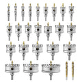 GSTK Upgraded 26 PCS Heavy Duty Carbide Hole Saw Set, Metal Steel Drill Bit, TCT Cutter, 24 Saws with 2*Extra Pilot Center Drills, Ideal for Metal, Iron, Stainless (1/2''- 3-15/16'')-26PCS