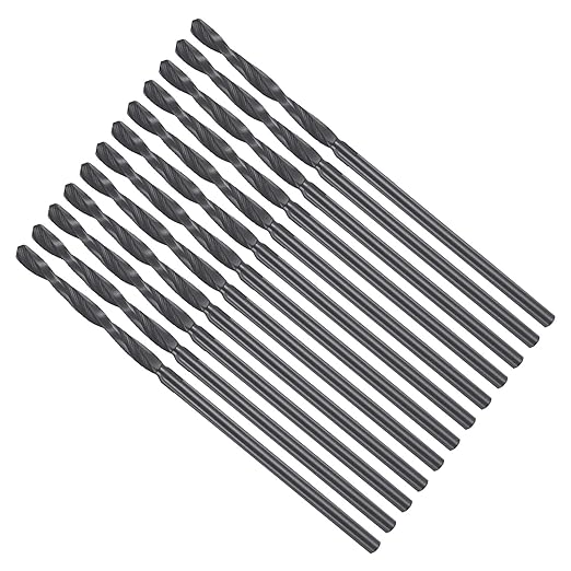 Drill Bit, 1.5mm Cutting Diameter, 4241 HSS Nitriding Black 118° Cutting Angle Versatile Jobber Bits - (Applications: for Drilling Plastic Wood Soft Metal), 12-Pieces