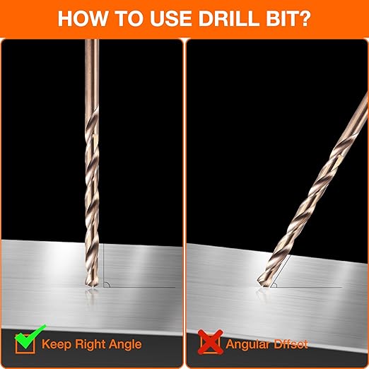 5/16 Inch Cobalt Drill Bits (13pcs), M35 High Speed Steel, 135 Degree Tip, Jobber Length Twist Drill Bit Set for Hard Metal, Stainless Steel, Cast Iron, Wood and Plastic, with Storage Case