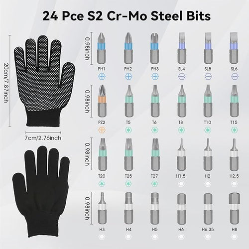 24 in 1 Magnetic Screwdriver Set, HYLEBOR Screwdriver Set with Detachable Handle, Mini Repair Tool Kit, Multipurpose DIY Precision Ratcheting Tool Set for Professional Work and Maintenance