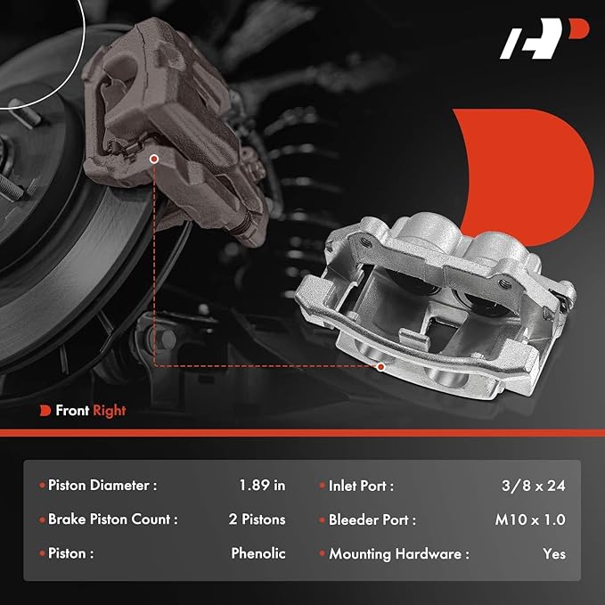 A-Premium Disc Brake Caliper Assembly with Bracket Compatible with Select Jeep Models - Commander 2006-2010, Grand Cherokee 2005-2010, Sport Utility - Front Right Passenger Side