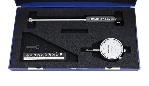 Accusize Industrial Tools 0.7-1.5'' by 0.0005'' Ddial Bore Gauges, Stem Length 6'', Ee20-5015