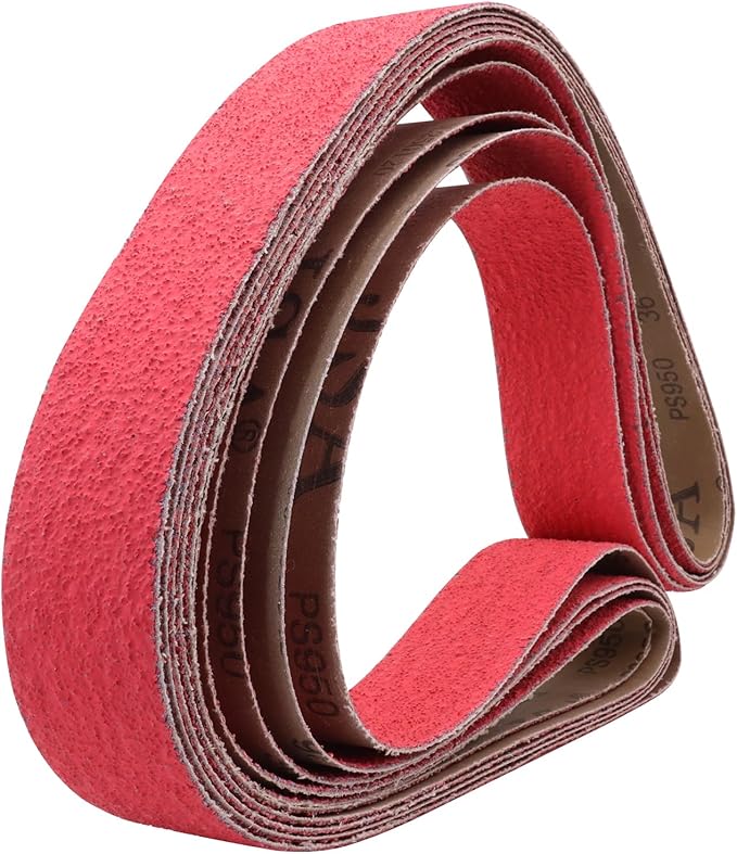 5 Pack 2x72 Inch Ceramic Sanding Belts 36 Grit, 2 x 72 Metal Grinding Sanding Belt, Sander Belts for Metal Knife Sharpening, 5 Pack(2x72in)