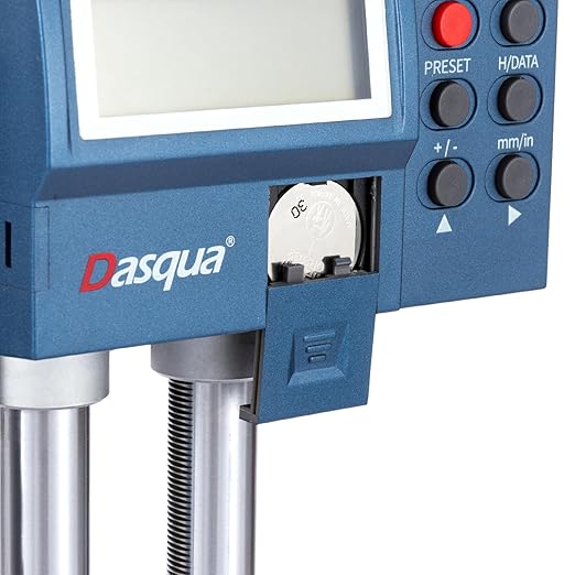 Dasqua 24"/600mm Double Beam Digital Height Gauge with Feed Wheel, Heavy Duty Cast Iron Base with Carbide-Tipped Scriber, Accuracy: ±0.0019"/0.05mm, Resolution 0.001"/0.01mm