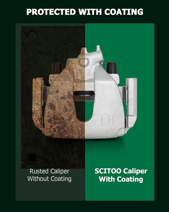 SCITOO Front Left Brake Caliper With Bracket 18B4948 Compatible For Chrysler Aspen 2007-2009 For Dodge For Durango 2007-2009 For Dodge Ram 1500 2006-2010 For Ram 1500 2011-2017