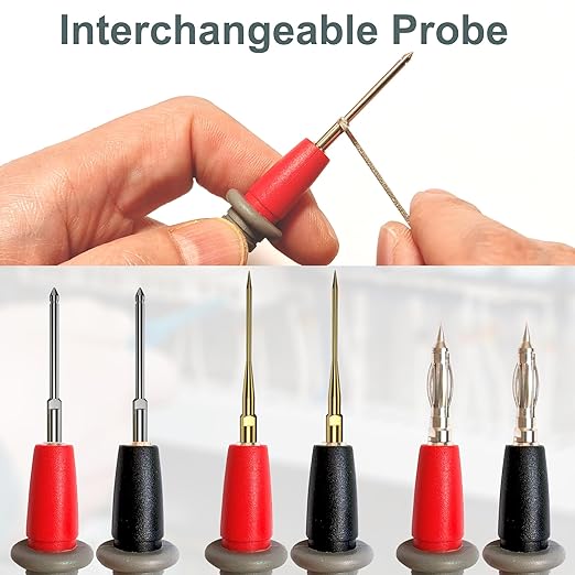 Multimeter Automotive Test Leads Kit with Soft Carrying Case Wire Piercing Clip Puncture Probes Wire Replaceable Precision Sharp Probes for Digital Electrical Multimeter Testing