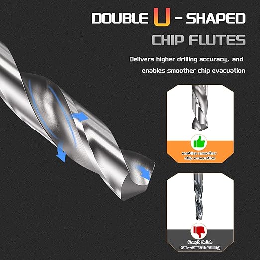 Drill Bit, 8mm Cutting Diameter, 4241 HSS 118° Cutting Angle Uncoated Bright Versatile Jobber Bits - (Applications: for Drilling Plastic Wood Soft Metal), 1-Pieces