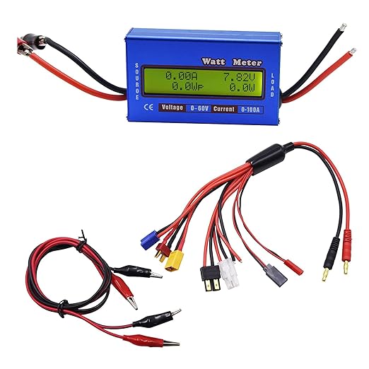Blomiky from 4.8V to 60V 100A Voltage Tester Battery Power Consumption Performance Analyzer Monitor with Backlight Digital LCD Screen for Solar RC Voltage Current Discharge Watt Meter