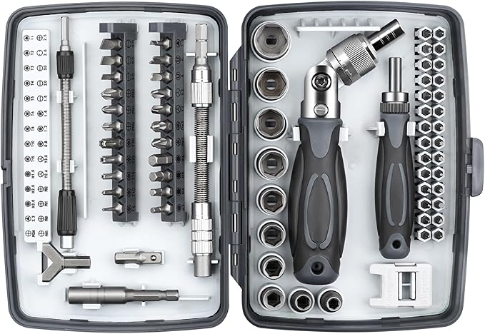 68-in-1 Ratcheting Screwdriver Set, Pocket Size, Versatile Ratchet Handle for Mechanics, DIY, Bicycle, Car, Electronics Maintenance (9902)