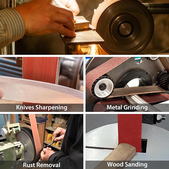 2 x 42 Inch Ceramic Sanding Belts, 2x42 Metal Grinding Belts, 36/40/60/80/120 Grits Sander Belt for Knife Sharpening, 5 Pack