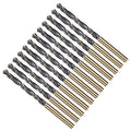 Drill Bit, 5mm Cutting Diameter, 4341 HSS Gold and Black 118° Cutting Angle Number Jobber Bits - (Applications: for Drilling Soft Metal Plastic Wood), 12-Pieces