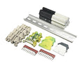 Dinkle UL Listed DIN Rail Terminal Block Kit #1 White/Black Dinkle 20 DK2.5N 12 AWG Gauge 20A 600V Ground DK2.5N-PE Jumper DSS2.5N-10P End Covers End Brackets