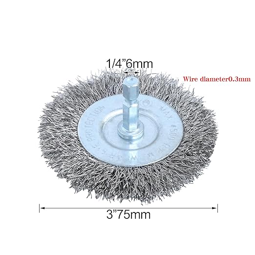 10pcs 3 Inch Stainless Steel Wire Wheel Brushes Kit for Drill with 1/4-Inch Hex Shank,Wire Wheels for Power-Operated Grinders (10)